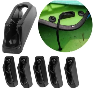 2Pcs Boat Black Nylon Self-lock Rope Clam Cleat Cord Lock for Marine Accessories - Picture 1 of 9