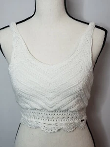Suéter de ganchillo blanco Hollister camiseta sin mangas XS - Imagen 1 de 6