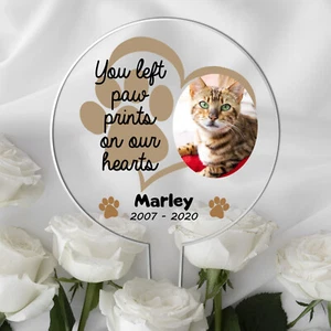 Personalised Photo Cat Bereavement Pet Memorial Grave Dog Memory Plaque Acrylic - Picture 1 of 16