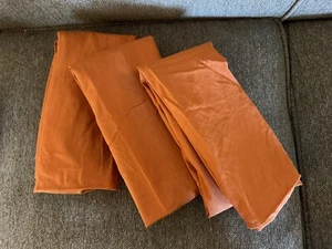 3 Ikea Dvala Pillowcases 100% Cotton KING Shams Solid Orange Nice! - Picture 1 of 4
