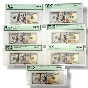 7 STAR NOTE consecutive serial # certified 2009A U.S. $100 bills - Picture 1 of 2