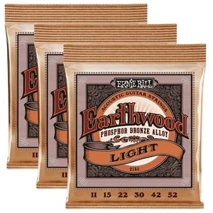 3 SETS Ernie Ball 2148 Phosphor Bronze LIGHT 11-52 Acoustic Guitar Strings - Picture 1 of 8