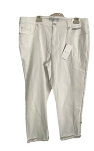 Suzanne Grae Milk White Denim Relax Fit Jeans 18 - Picture 1 of 5