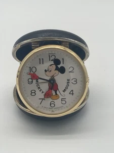 VINTAGE Mickey Mouse Travel Alarm Clock Disney Production - Picture 1 of 6