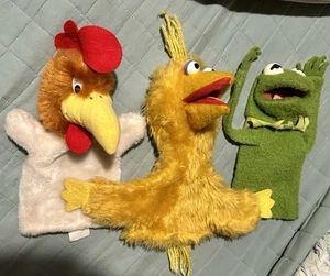 3 Vintage HAND PUPPETS Kermit the Frog, Big Bird - Picture 1 of 20