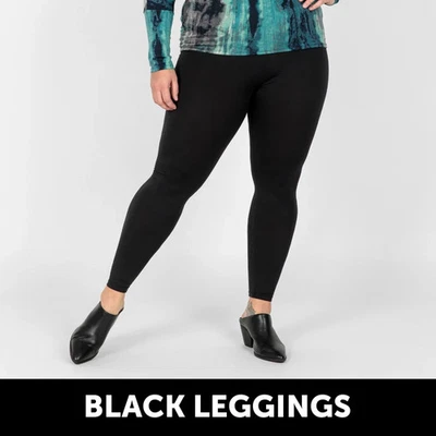 TC2 LuLaRoe ~ SOLID BLACK ~ Leggings SIZES 18+, 20-26; new in package - Image 1 of 4