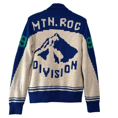 ROCAWEAR Vtg. Full Zip Knit Cardigan Sweater MTN.ROC Division Ski Y2K Hip Hop - Image 1 of 4