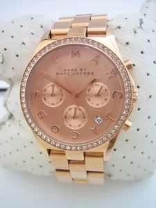 MARC JACOBS UHR DAMEN HENRY MBM3118 EDELSTAHL CHRONO KRISTALLE ORIGINAL - Bild 1 von 9
