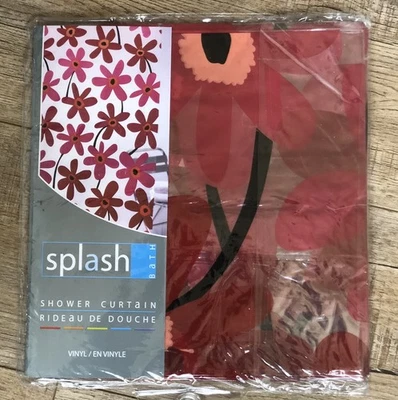 Cortina de ducha de vinilo floral cereza Splash Home 70x72 Foto 1 de 2