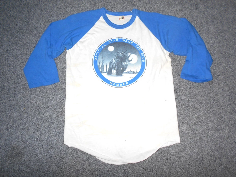 1982 VTG STAR WARS FAN CLUB MENS LARGE 50/50 SCREEN STARTS JERSEY T-SHIRT      - Image 1 of 4