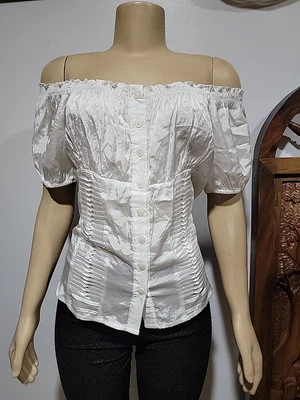 NESLAY Collection Ladies Size S Nacar White Off The Shoulders Top NWT #C4 - Image 1 of 4