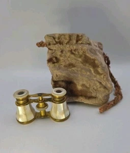 Antikes Opernglas aus Messing & Perlmutt mit Samtetui - um 1900 - Bild 1 von 14