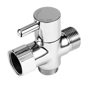 Bidet T Adapter, Brass T Adapter with Shut-Off Valve, 3 Way Tee Connector 7/8... - Picture 1 of 6
