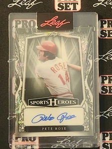 Pete Rose Base Auto 2025 Hoja Metal Sports Heroes BA-PR1 Blanco Lava 1/1 - Imagen 1 de 2