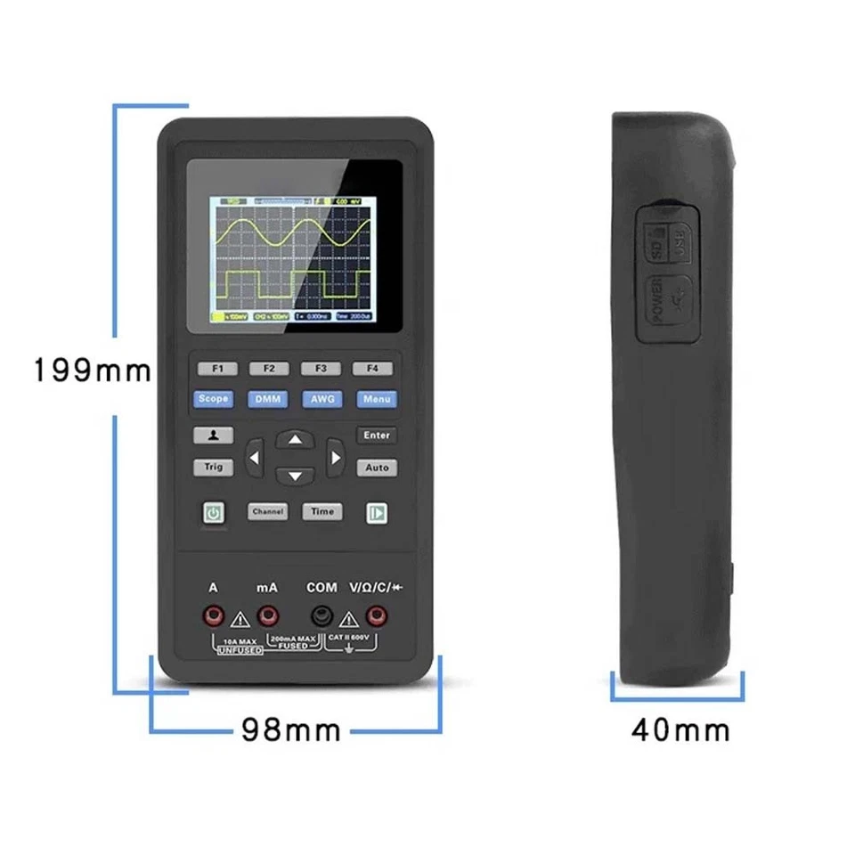 Oscilloscope+Multimeter For Hantek 2C42 Digital 2in1 2CH 40MHz Bandwidth - Image 1 of 4