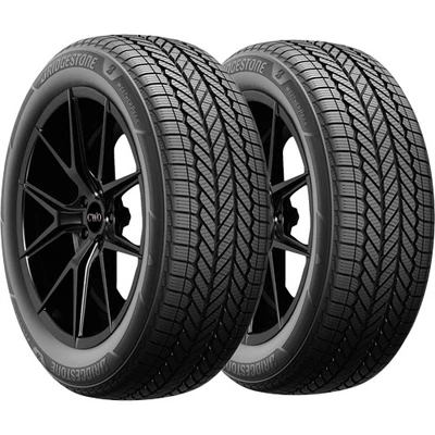 (QTY 2) 225/60R16 Bridgestone WeatherPeak 98V SL Black Wall Tires - Imagem 1 de 4
