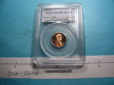 1992 S PROOF LINCOLN PENNY  PCGS PR69RD DCAM  NICE - Image 1 of 4