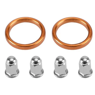 2 Exhaust Gaskets & 4 Cap Nut For Honda CB/CL160/175/200 XL/XR250/350/500/600 US - Image 1 of 4