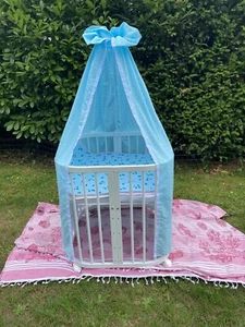 Himmel für Babybetchen oder Stubenwagen .NEU . Bestrickte Batist , Baumwolle. - Bild 1 von 11