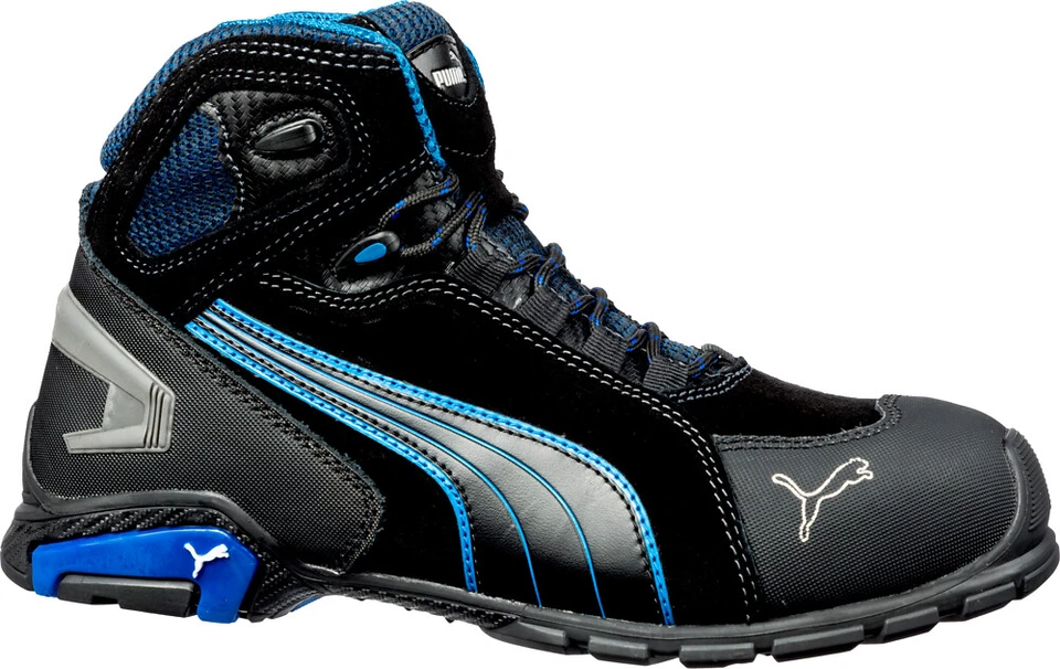 PUMA Rio Mid S3 Sicherheitsschuhe - Schwarz/Blau, EU 45