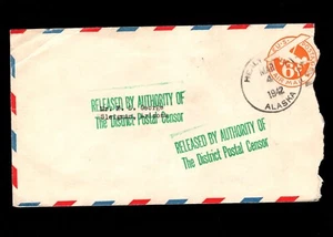 WWII Release by District Censor Auxiliary Air Mail Healy Alaska 1942 Cover 2A - Picture 1 of 2