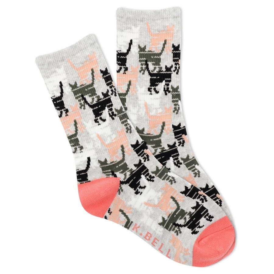 K. Bell Niños Gatito Camuflado Crew Calcetines 1 Par, Rosa, Zapato para Niños 7-8.5 Foto 1 de 1