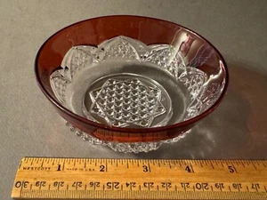 EAPG RUBY STAINED ANTIQUE GLASS TIDBIT BOWL CANDY NUT DISH ASHTRAY 4.75" - Picture 1 of 6