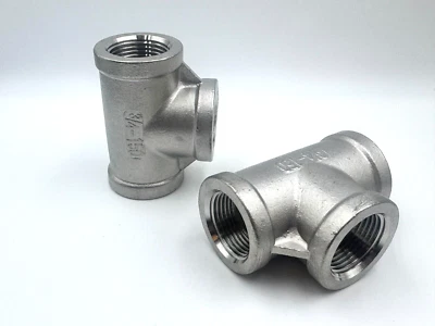 2 PACK STAINLESS STEEL TEE 3/4" NPT PIPE FITTING CAST SP114 Class - Image 1 of 4