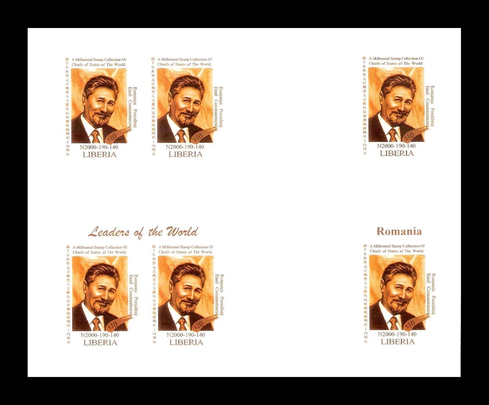 Liberia 1999 Rumania Presidente Emile Constantinescu Imperf Bloque MNH (BR) Foto 1 de 1