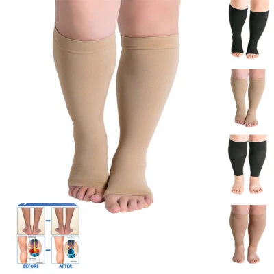1 Pair Unisex Compression Socks 20mmHg Plus Size Men Women Football Calf Sleeve - image 1 of 4