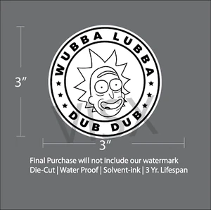 Calcomanía Divertida Wubba Lubba Dub Dub Vinilo Coche Laptop Parachoques Pegatina Rick and Morty - Imagen 1 de 1