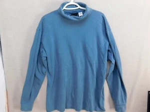 Harley Davidson Turtleneck Sweatshirt Men's Large Blue Long Sleeve Embroidered - Picture 1 of 21