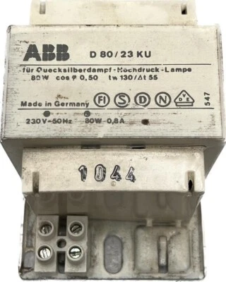 ABB D80/23KU Vorschaltgerät Quecksilberdampf-Hochdrucklampe 80W 0,8A - Bild 1 von 2
