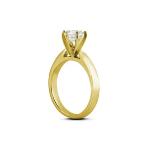 1.23ct E SI3 Round Natural Diamond 18k Yellow Gold Solitaire Engagement Ring - Picture 1 of 4