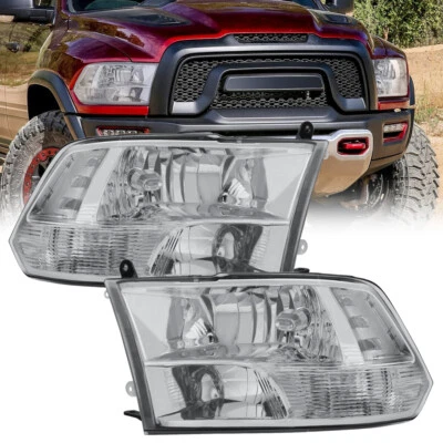 Conjunto de faros de lámparas cromadas de 2 piezas para RAM 1500 2500 3500 4500 5500 2011-2018 Foto 1 de 4