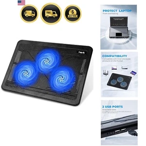 Laptop Cooler Pad Cooling Stand Portable USB Fan Cooler for 15.6 to 17 Inches - Picture 1 of 10