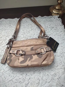 B MAKOWSKY Small Brown Leather Camo Shoulder/Crossbody bag, Excellent Condition - Picture 1 of 7