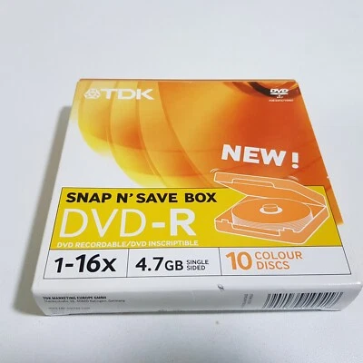TDK DVD+R Orange 10 recordable snap carry box blank media 16 DVD discs 4.7 GB  - Image 1 of 4