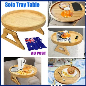 Table Sofa Armrest Tray Clip Arm Holder Snacks Handy Clip-On Coffee Dessert Tray - Picture 1 of 12