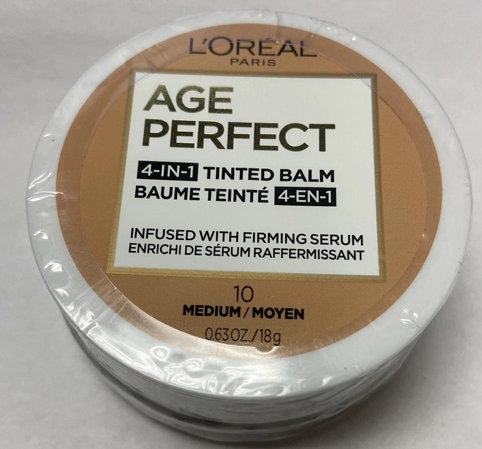 L'OREAL Age Perfect 4 in 1 Tinted Balm #10 Medium Infused W Firming Serum NEW - Image 1 of 1