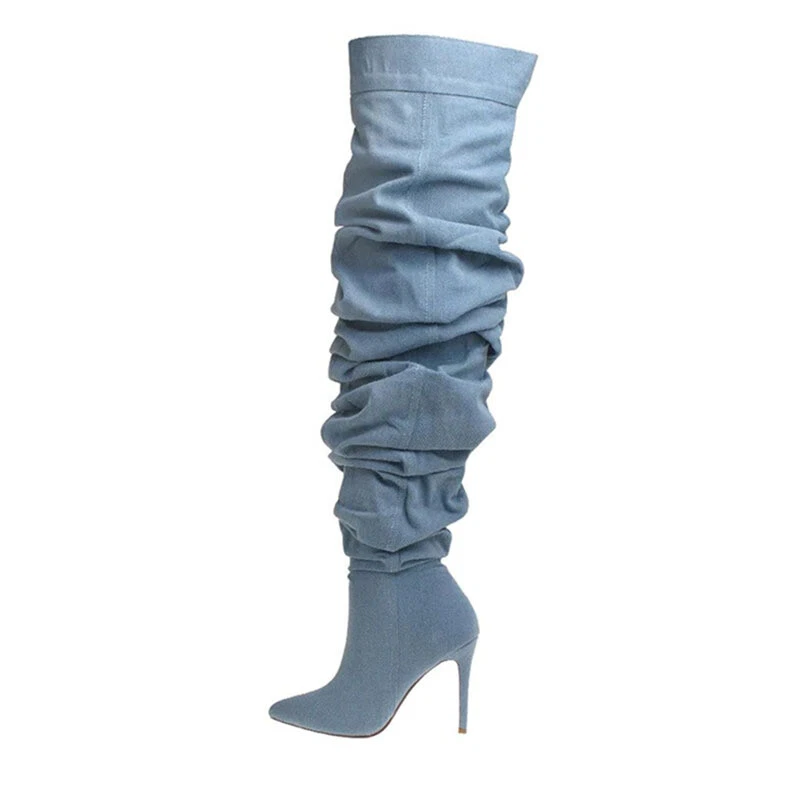 Occident Western Style Pointed Toe Womens High Stiletto Heel Over the Knee Boots - Image 1 of 1