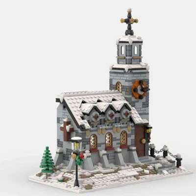 MOC-58208 Little Winter Church Model 1077 Pieces for Winter Village MOC Build - Image 1 of 4