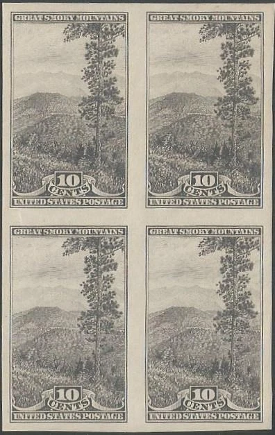 Block of 4 - Scott 765 - Imperf. NGAI - 10 cent - Great Smokey Mtns - 1935 - MNH - Image 1 of 1