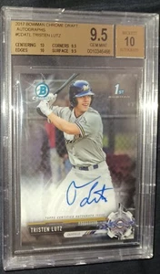 Tristen Lutz 2017 Bowman Chrome Draft Auto Card BGS 9.5 With 10 Auto - Picture 1 of 1