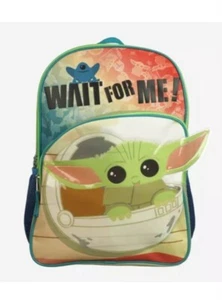 Mochila Disney Star Wars The Mandalorian Baby Yoda Grogu para niños 16" Wait for Me - Imagen 1 de 6