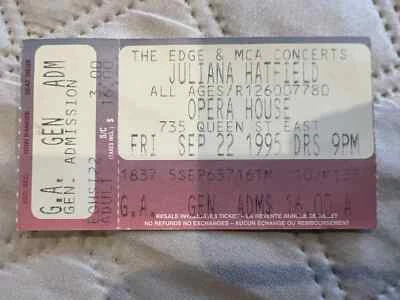 Juliana Hatfield 1995 Concert Ticket (Opera House, Ottawa, ON, The Edge & MCA) - Image 1 of 2