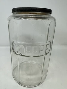 Vintage Glass Coffee Jar 1930s apothecary RARE FIND - Picture 1 of 10