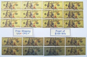 20 (TENTY) 24K GOLD PLATED $100 DOLLAR BILL'S NEW STYLE FAST FREE SHIPPING! - Picture 1 of 13