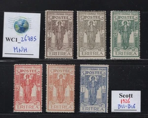 WC1_26785. ITALIAN COL.:ERITREA. 1926 COLONIAL INSTITUTE set. Sc.B11-B16. MNH - Picture 1 of 1
