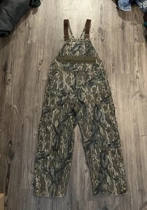 Vintage Carhartt BU345 Mossy Oak Camouflage Hunting Bib Overalls Men’s 38x30 USA - Picture 1 of 20